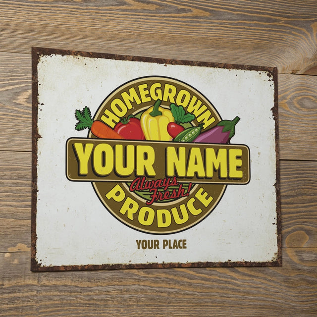 Homegrown Produce - Tin Sign 16 X 12.5