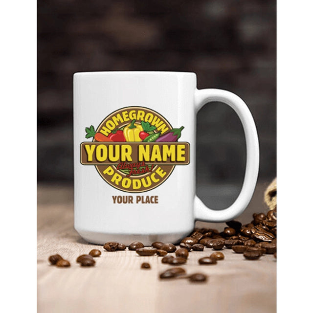 Homegrown Produce - White Ceramic Coffee Mug (Single)