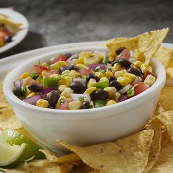 Texas Caviar in a bowl with Chips